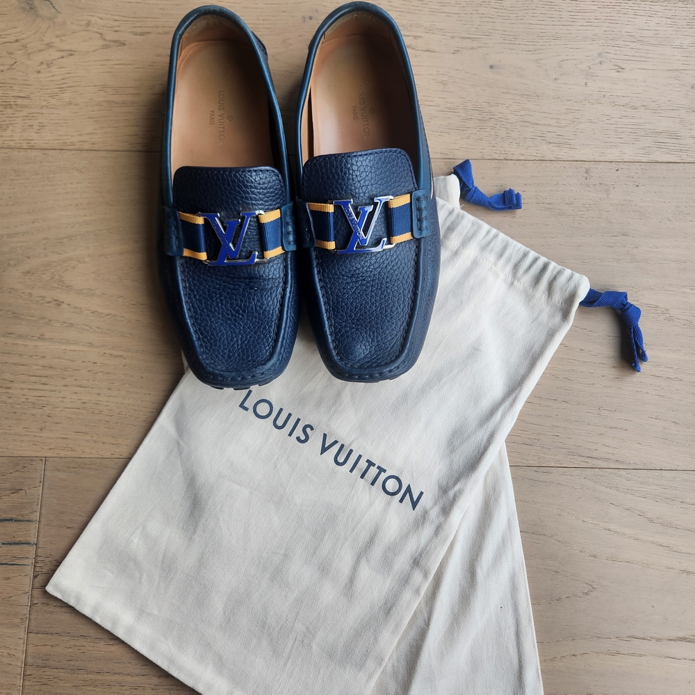 Louis Vuitton Men's Blue Loafers Italian Sz 7